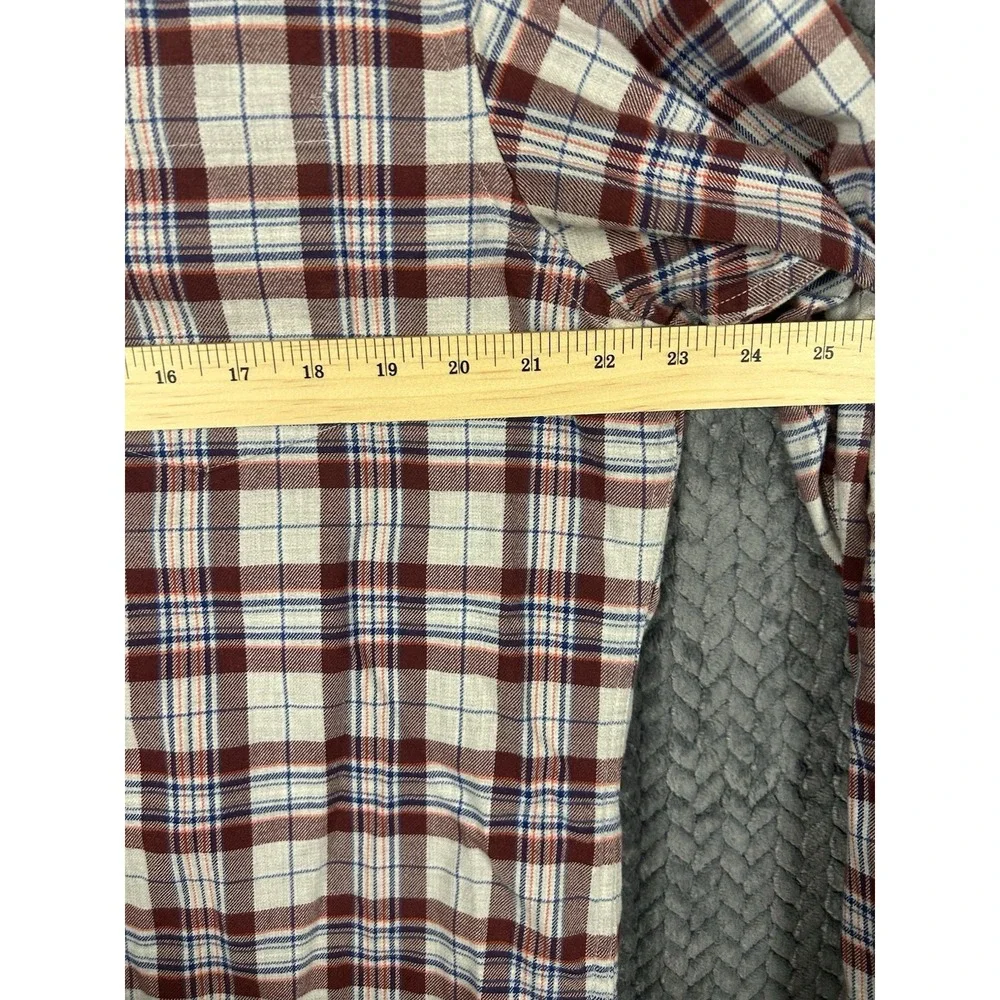 Banana Republic‎ Flannel Shirt Men's L Plaid Blue White Red Luxe Cotton